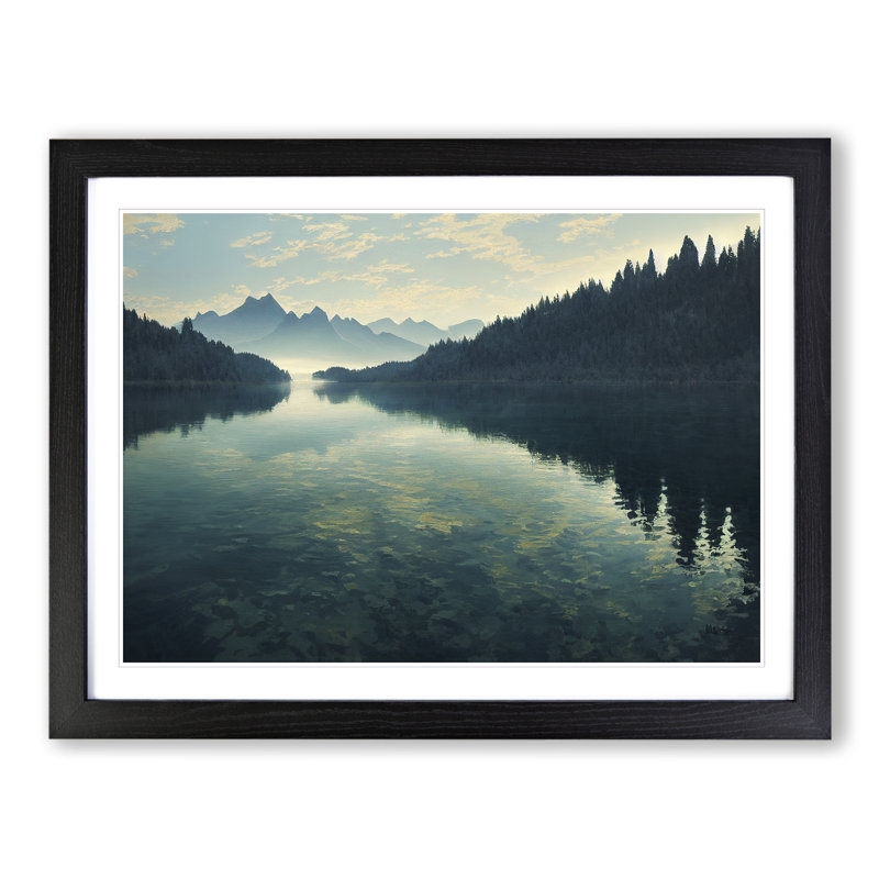 Mountain Lake Reflection Vol.1 - Framed Print, Black Framed, 46cm H x 64cm W x 2cm D