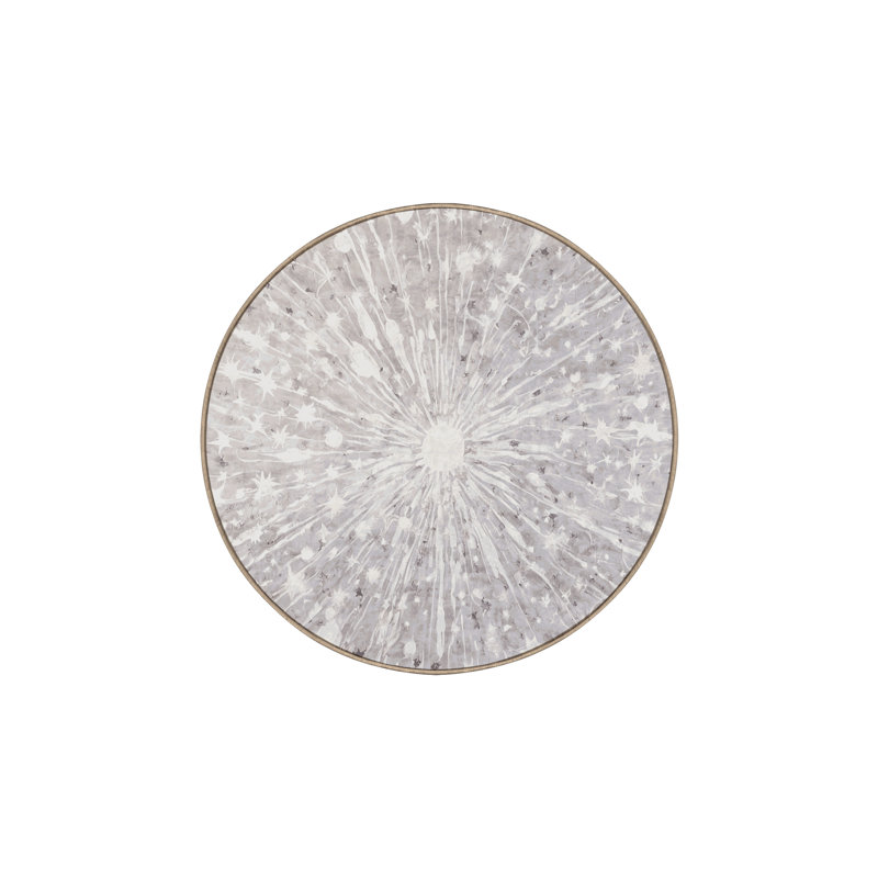 Machine Washable Beige Area Rug, Round 7'