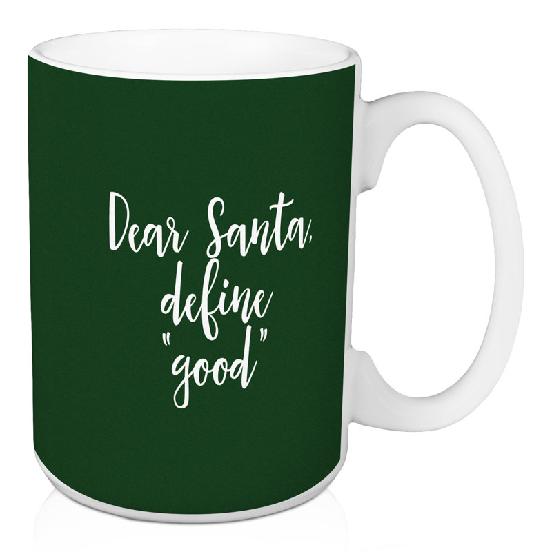 Grande tasse à café cher père noël Hadden, Vert foncé