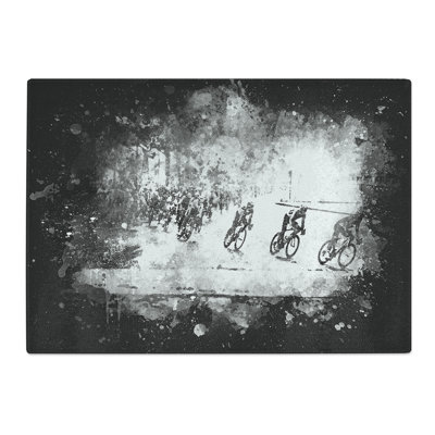 Tempered Glass Tour De France Cycling Paint Splash Chopping Board