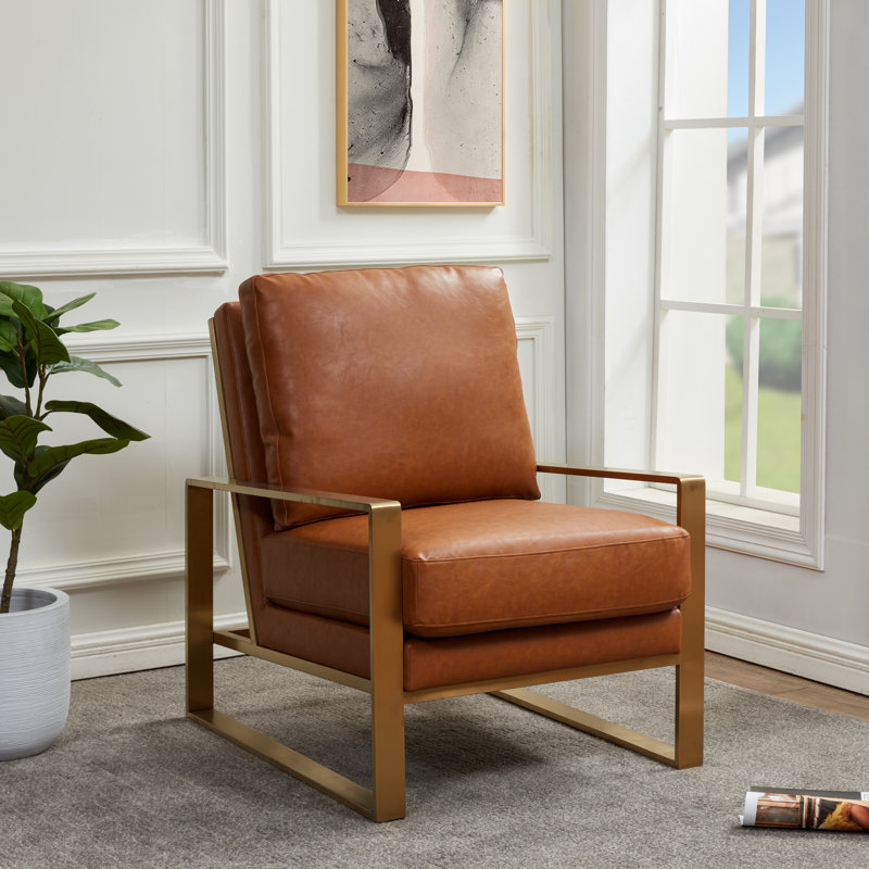 Fauteuil d'appoint Lexington Avenue, Blanc, Doré