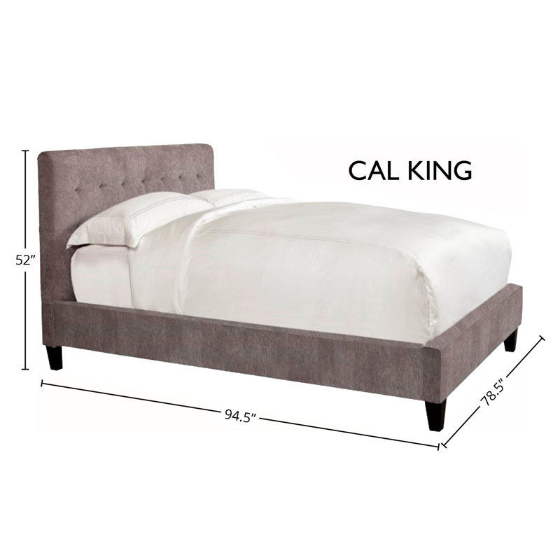 Anahis Upholstered Standard Bed, Gray, California King