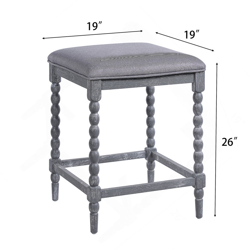 Ensemble de 2 tabourets de comptoir rembourrés de 26 pouces avec structure en bois d'acacia massif et assise confortable rembourrée de mousse.