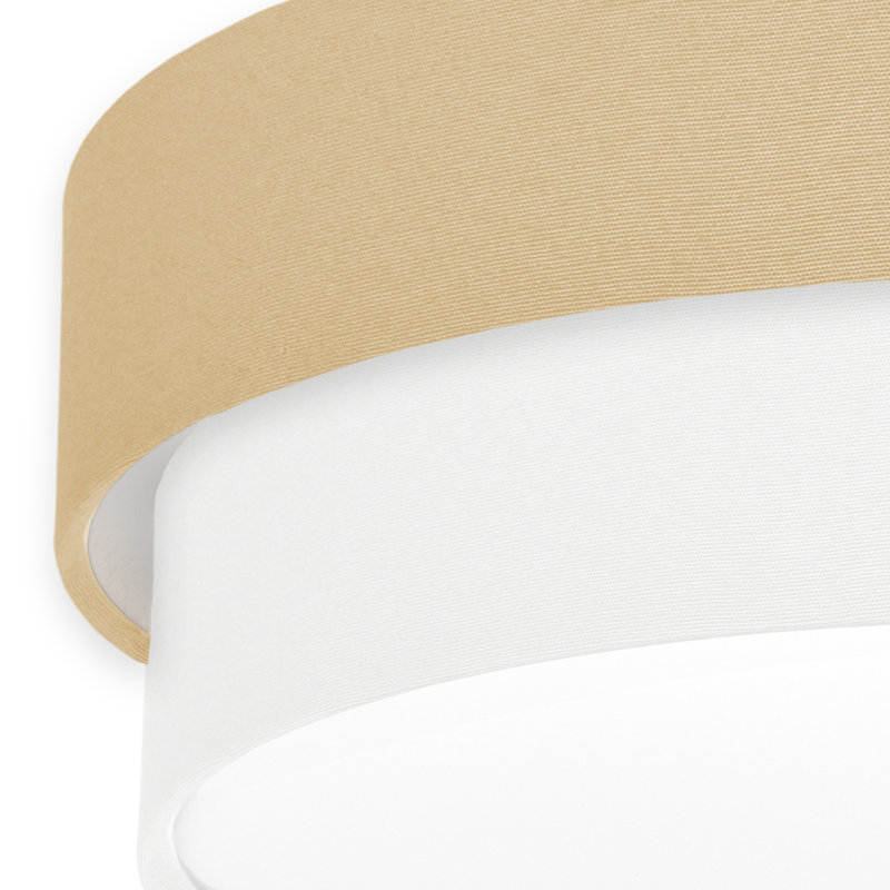 Avory Fabric Flush Mount, Latte Brown / White