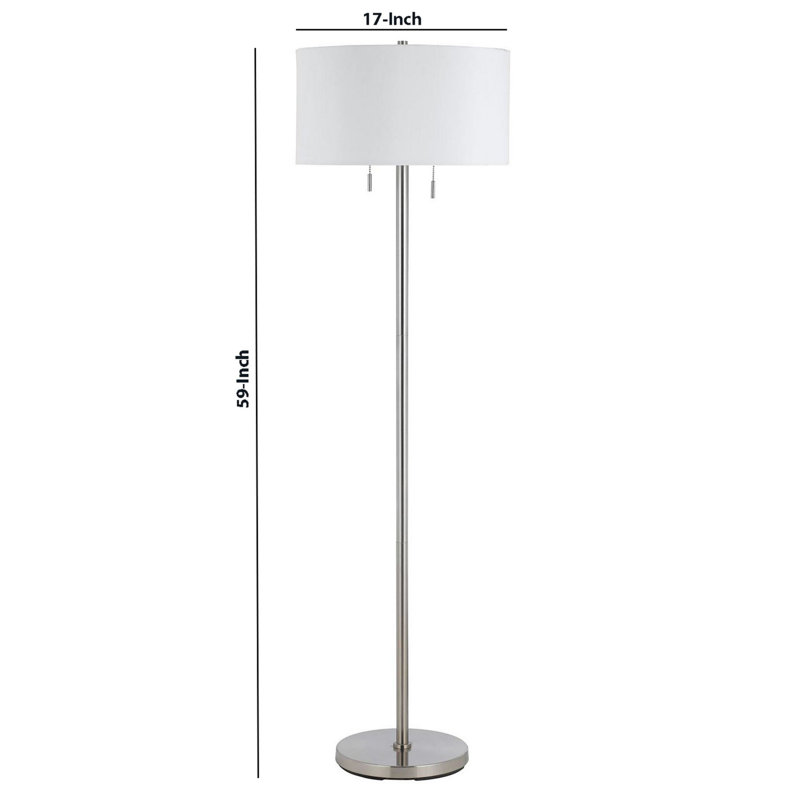 Lampe sur pied 59 po Voijin, Blanc, Argent