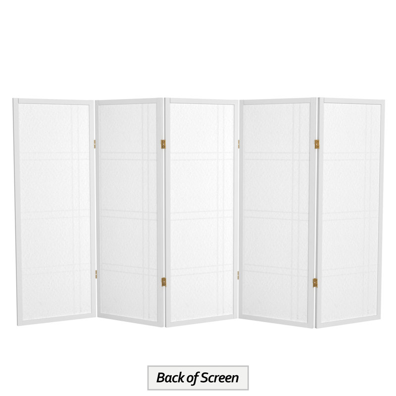 70" H Short Folding Screen, White, 6