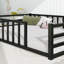 Lit double pleine grandeur, plateforme en métal à profil bas avec garde-corps robustes, aucun sommier tapissier requis, noir-1093400837-1093400859