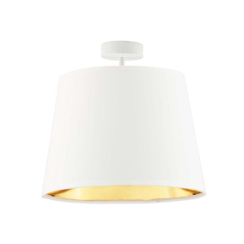 Turek Semi Flush Mount, White, White