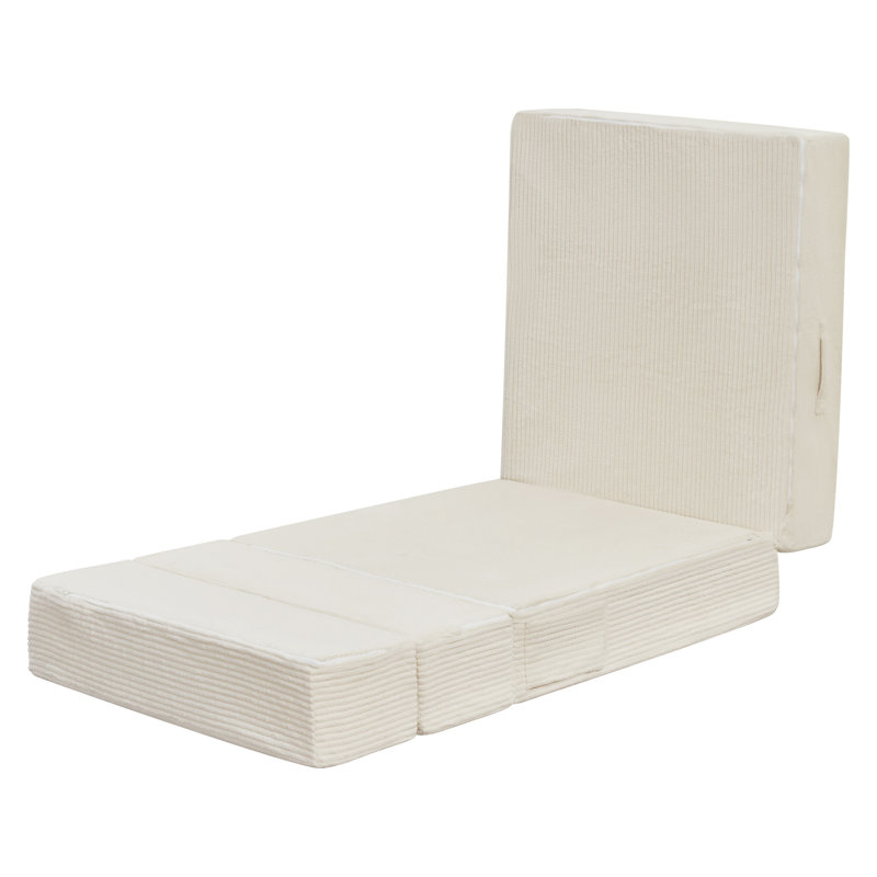 Convertible Sofa Sleeper, Single Size Foldable Floor Couch Bed, Beige, Floor Couch Single 26"