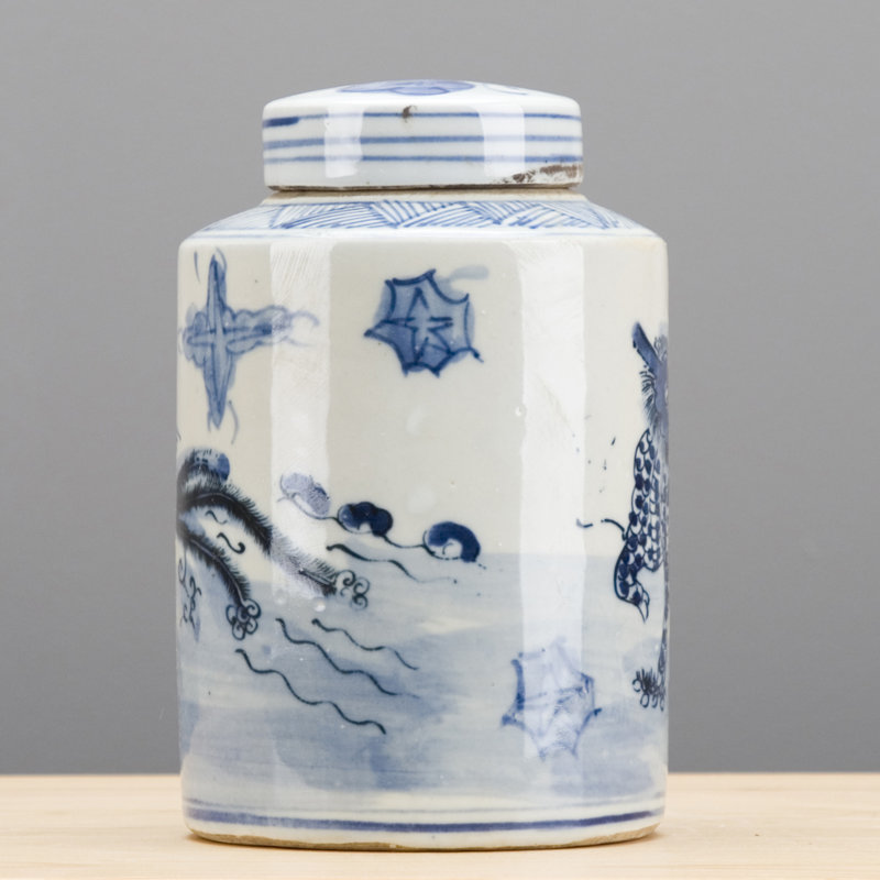 Blue and White Qilin Jar with Lid