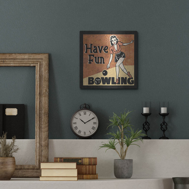  «Have Fun Bowling» par Erin Clark, art mural en métal, 12 po x 12 po, H 12 po x l 12 po