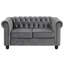 Causeuse Chesterfield à accoudoirs roulés en velours 60 po Ethridge-932799939