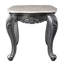 Table de bout Ariadne, plateau en marbre et finition platine