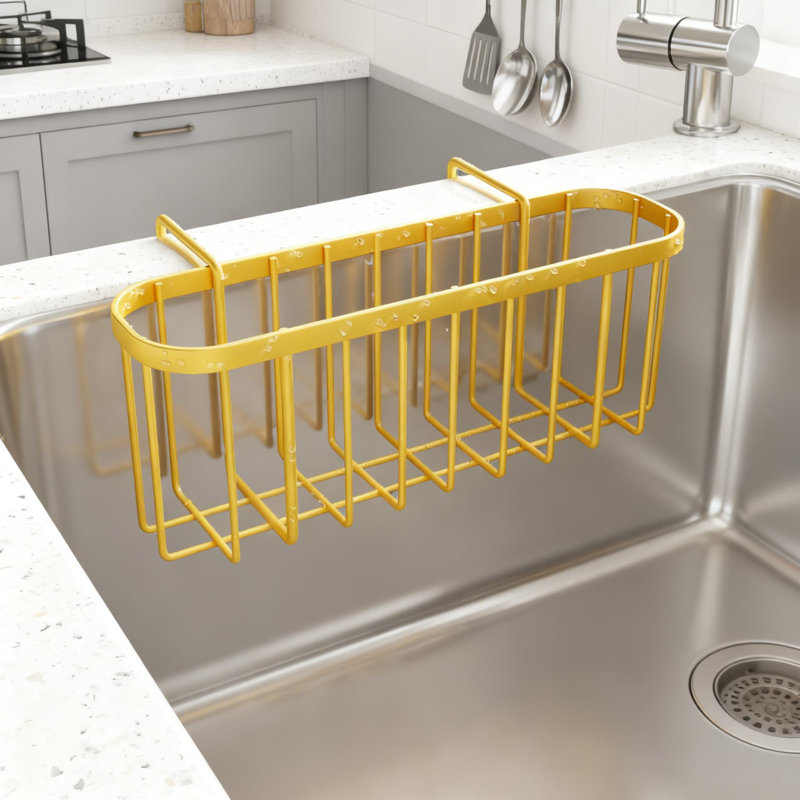 Movable Rustproof Stainless Steel Kitchen Sink Caddy For Double Bowl Sinks