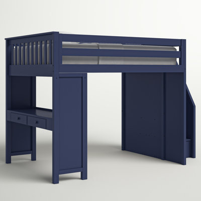 Lennon Kids Full Loft Bed with Drawers