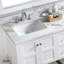 60 po X P 22 po P 35,4 po Meuble-lavabo double H blanc avec comptoir et miroir DEL-1907399688