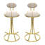 Tabourets de bar ronds en forme de S avec 2 chaises de comptoir rembourrées en velours pour la salle à manger-1547073198