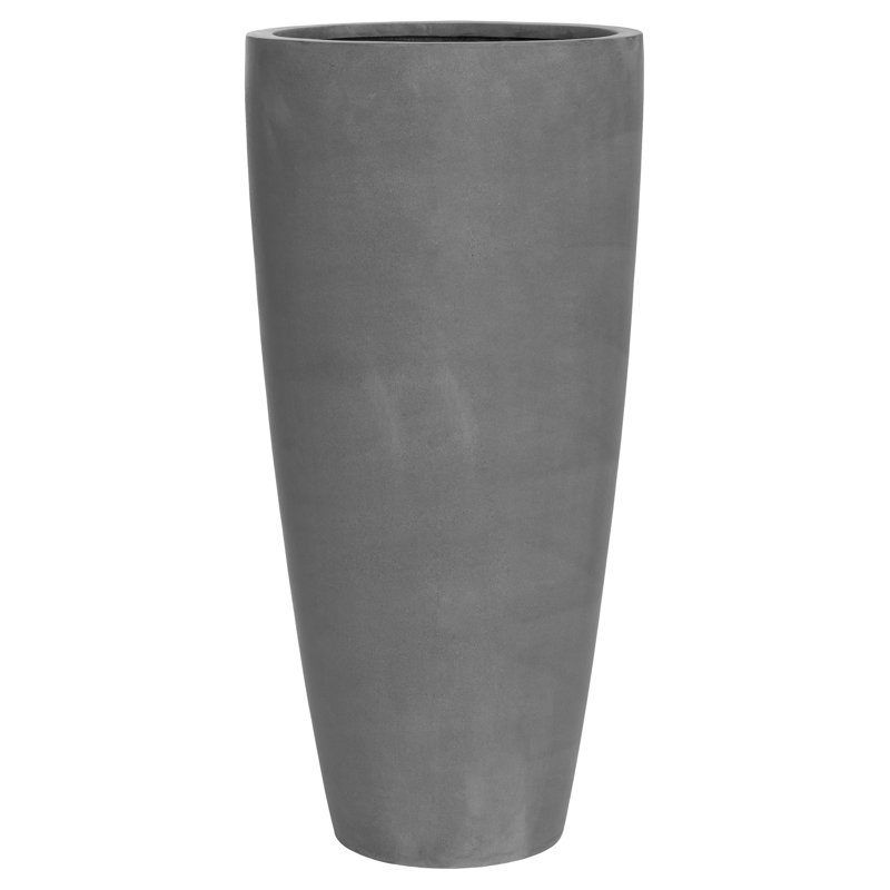 Pot à fleurs en pierre Ahslee, H 18,5 po x l 18,5 po x P 39,4 po, Blanc mat