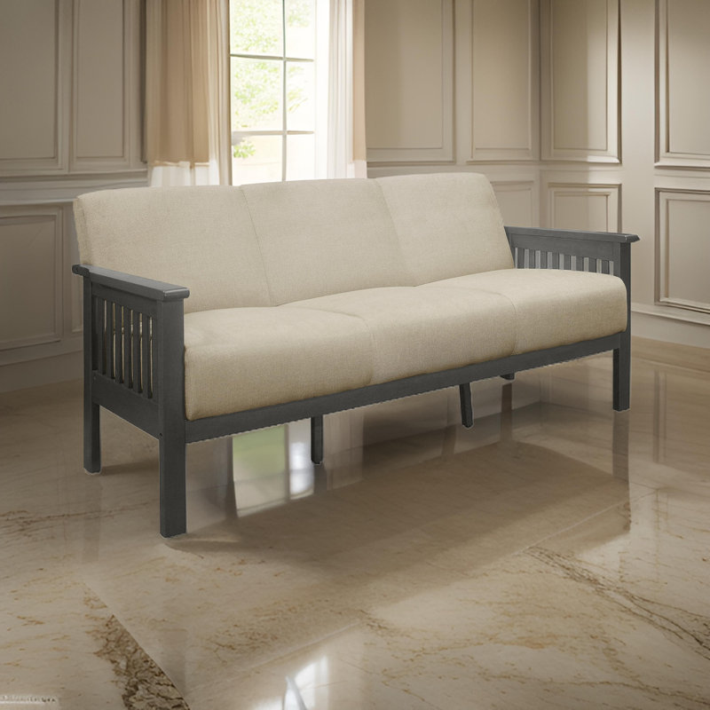 Jimette Upholstered 71.5'' Sofa, Beige Polyester Blend