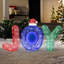 Ensemble de 3 décorations de Noël multicolores avec lumières pour l'intérieur et l'extérieur