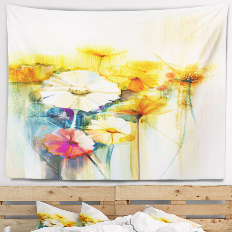 Tapisserie florale, H 78 po x l 92 po