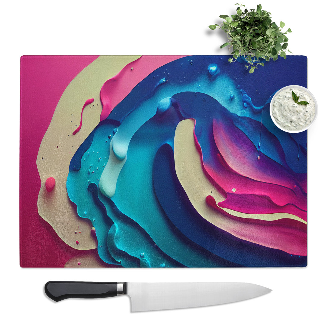 Idyllic Modern Abstract  Glass Chopping Board