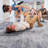  Silver / Blue / Abstract Runner Rug-385277177
