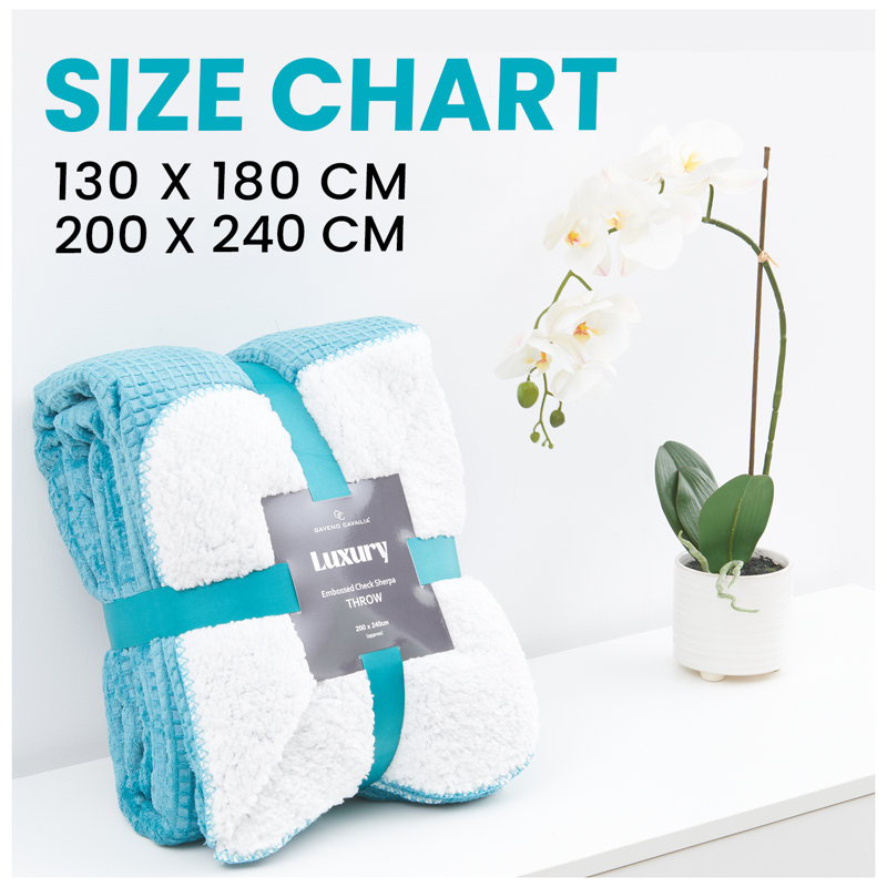 Standard Throw Blanket, Teal, W130 x L180cm