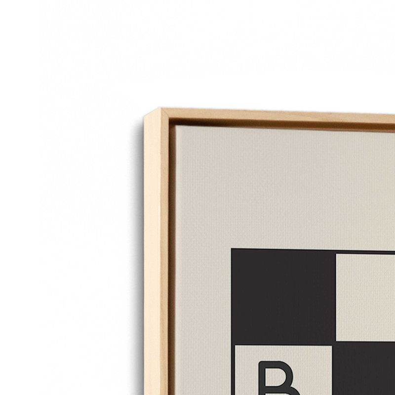 Ensemble de 2 impressions sur toile Bauhaus Grid & Balance, Cadre flottant, Érable américain, H 37 po x l 50 po