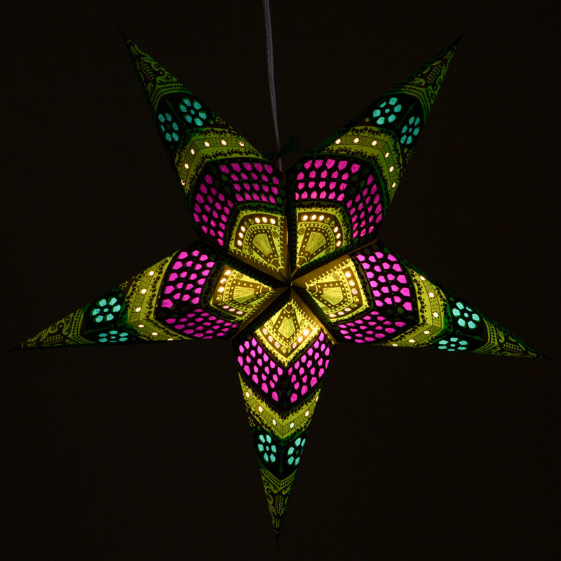 Étoile en nid d'abeille en papier, Vert vif