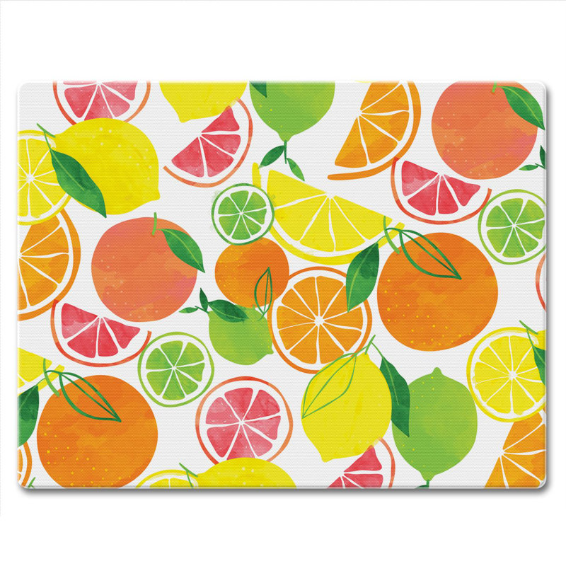 Fruity Summer 10" x 8" Tempered Glass Cutting Board