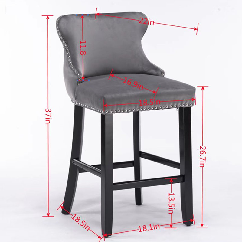 Tevy Upholstered Counter Stool, Blue, 2