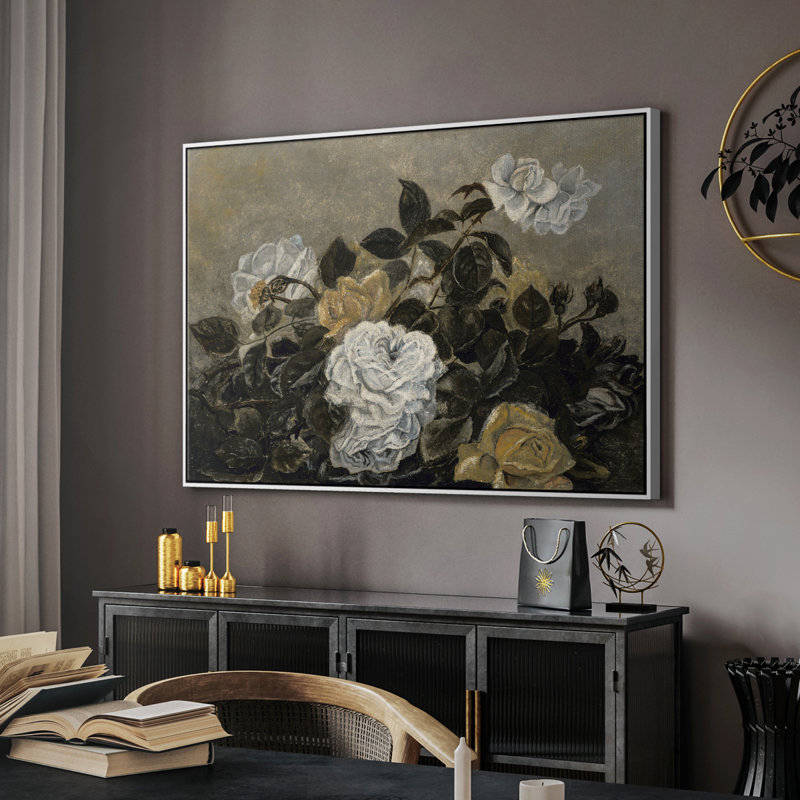 «Vintage Botanical - CXVI» sur toile, H 27 po x l 41 po x P 2 po, Toile encadrée flottée blanche