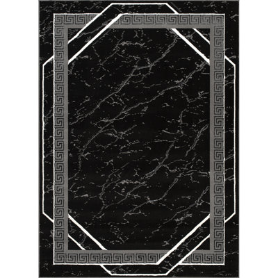 Monaco Series Abrstract Black/Gray/Ivory/Beige Area Rug