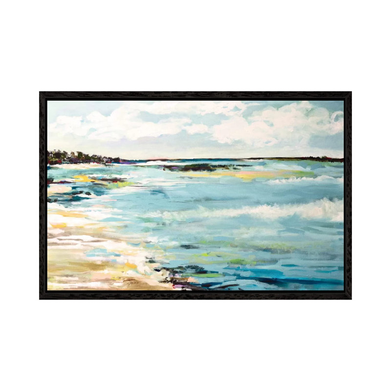 Beach Surf III by Karen Fields - Gallery-Wrapped Canvas Giclée on Canvas, Black Floater Framed, 66.04 cm H x 45.72 cm W