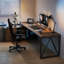 Bureau de direction en L en noyer massif avec tiroirs-217867535-217867571
