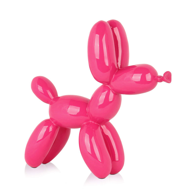 Aagje Handmade Resin Figurine / Sculpture Decorative Object, 27cm H x 26cm W x 9.5cm D, Fuxia