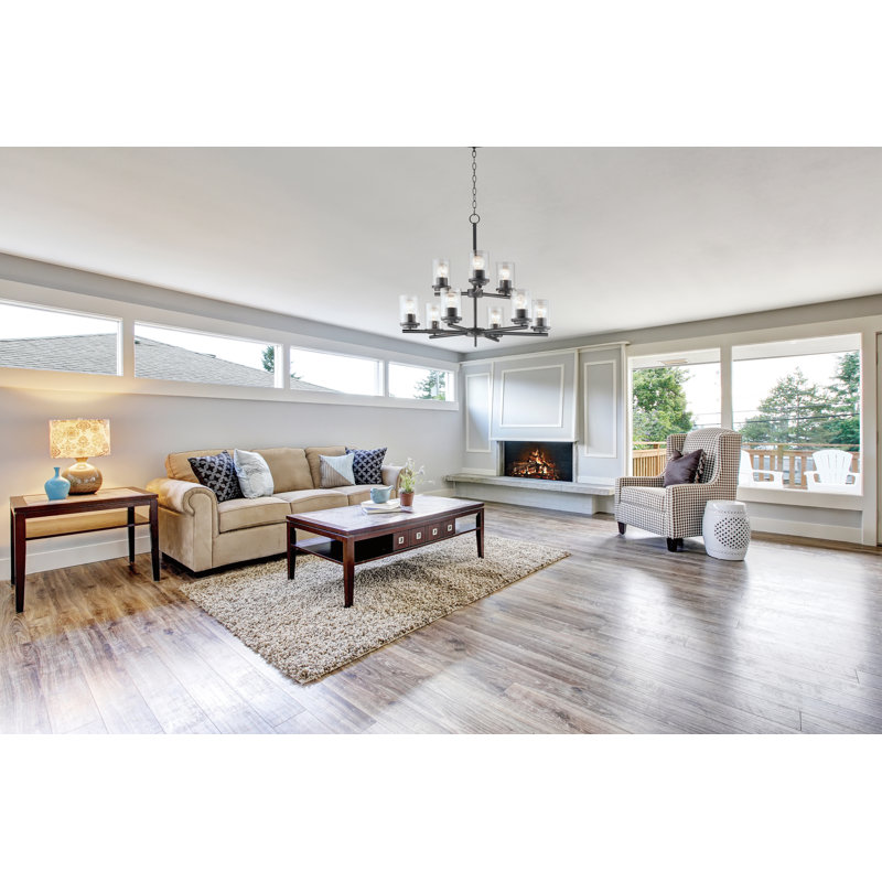 9 - Light Dimmable Classic / Traditional Chandelier, Black