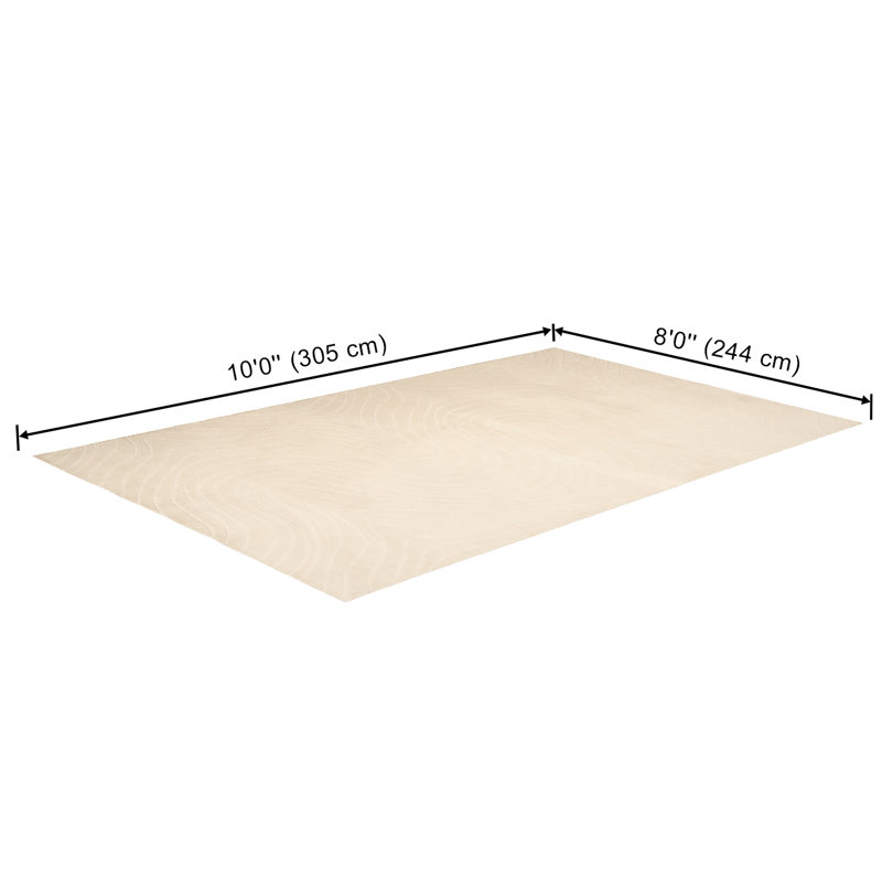 Somos Modern Machine Washable Cream Area Rug,  Rectangle 8' x 10', Cream