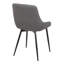 Chaise de salle à manger contemporaine de 20 po de large Kierra en similicuir gris avec pieds en métal thermolaqué noir