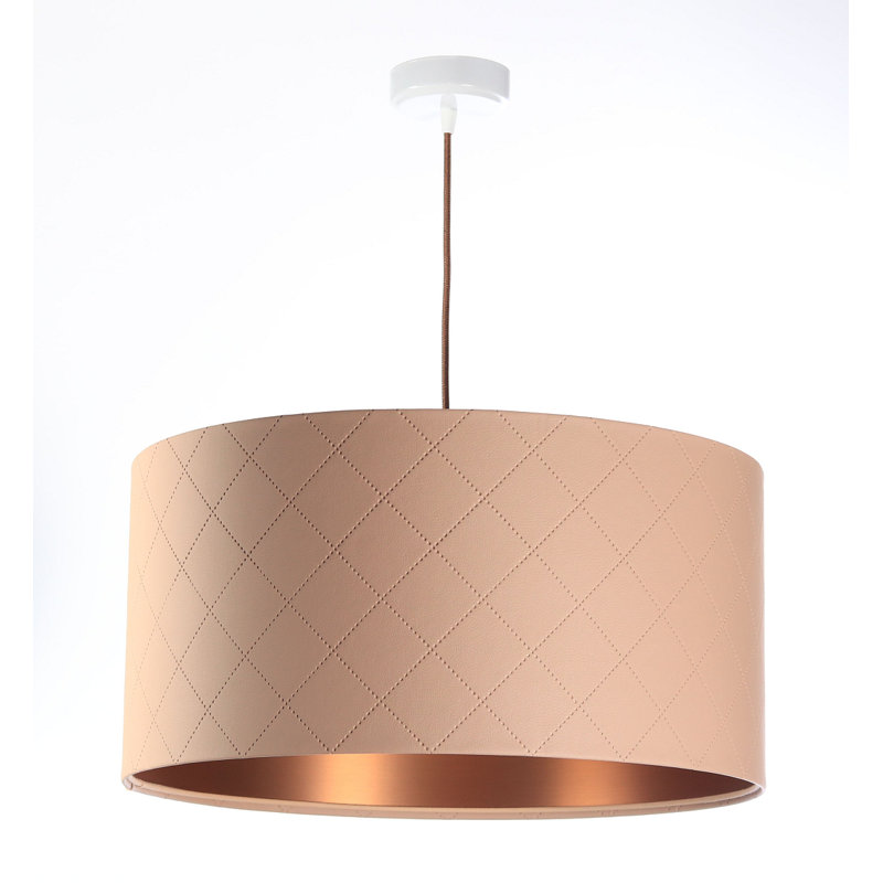 Amiens 1 - Light Copper Drum Pendant, 107cm H x 50cm W x 50cm D