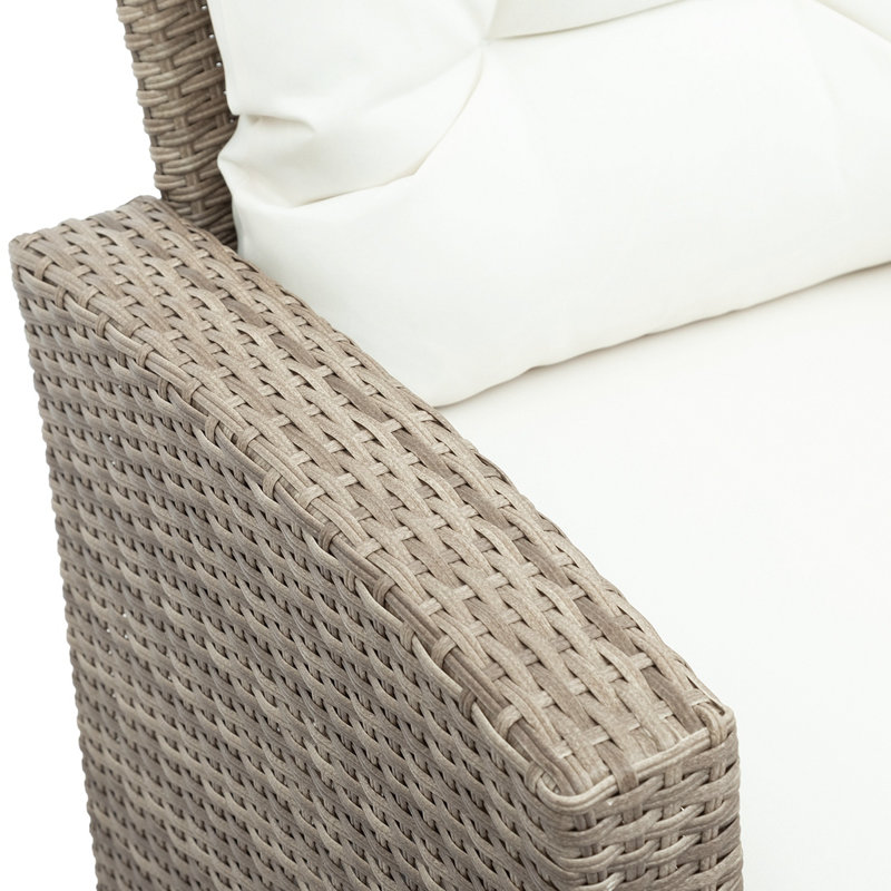 105'' Wide Steel Loveseat with Cushions, Beige