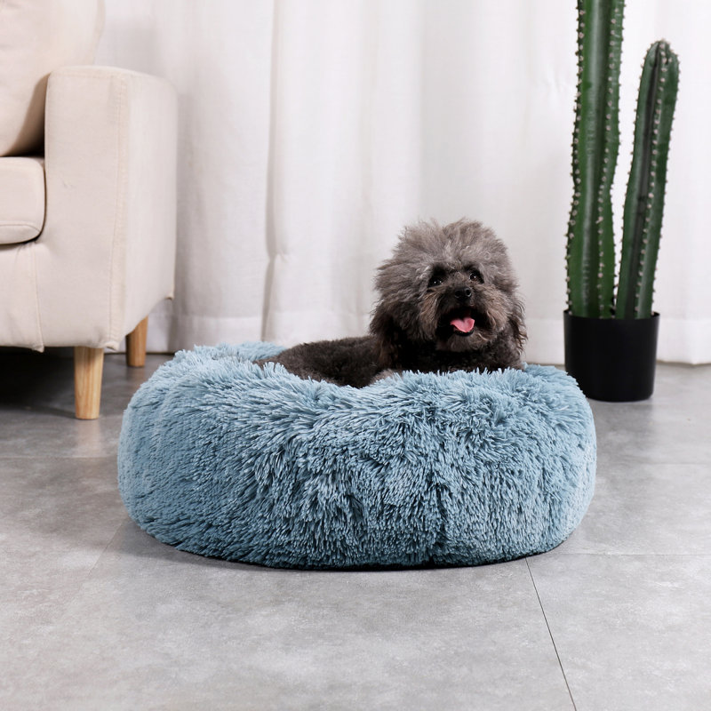 Polyester Pet Bed, Extra Small (58.4cm W x 58.4cm D x 15.2cm H), Silver Blue