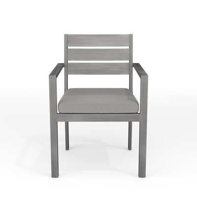 Martha Stewart Bedford All-Weather Stacking Patio Dining Armchair With Seat Cushion