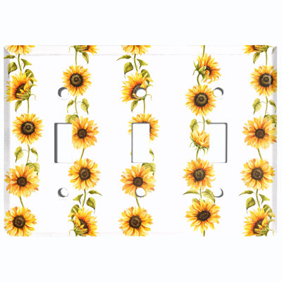 Patterned 3 - Gang Toggle Light Switch Standard Wall Plate