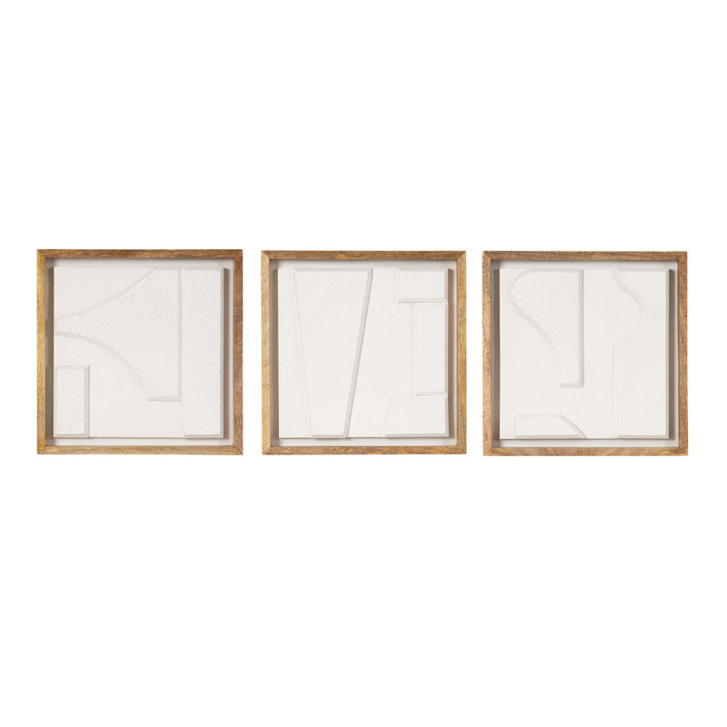 Modern Sculptural Wall Art Plaque Set