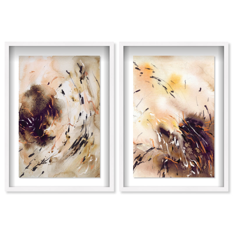 Floating Autumn Set Set by Oliver Gal, 51"H x 35"W, White Shadowbox