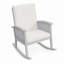 Chaise berçante d'extérieur rustique, bois d'acacia de la Casa, salon de jardin rembourré et confortable-129760984