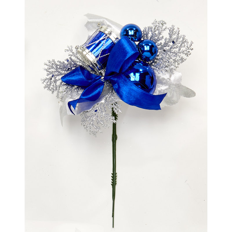 Feuille de Noël, Bleu / Argent