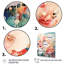 Aquarelle, coquillage rose et bleu, symphonie côtière, art mural tropical-859371870-859371872